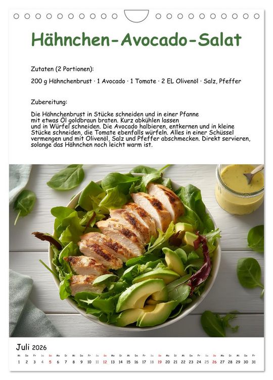 Produktbild: Low Carb - Rezepte ohne Kohlenhydrate zum Abnehmen (Wandkalender 2026 DIN A4 hoch), CALVENDO Monatskalender