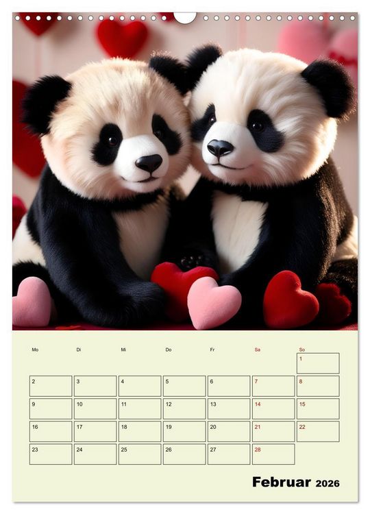 Produktbild: Ein pandastarkes Jahr - Flauschige Pandab&auml;ren zum Verlieben (Wandkalender 2026 DIN A3 hoch), CALVENDO Monatskalender
