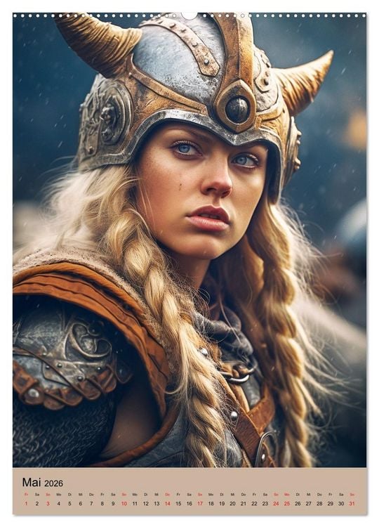 Produktbild: Wikinger-Fantasy. Wilde Krieger aus dem Norden (hochwertiger Premium Wandkalender 2026 DIN A2 hoch), Kunstdruck in Hochglanz