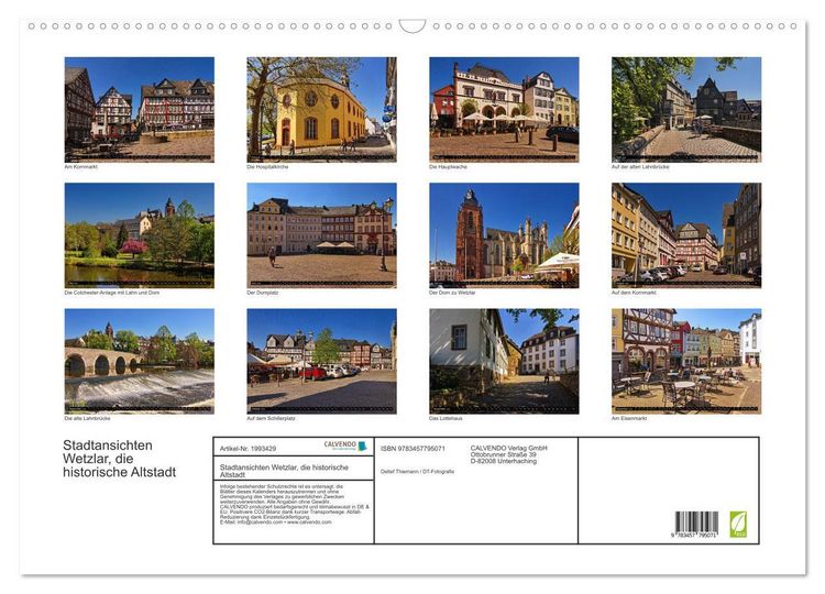 Produktbild: Stadtansichten Wetzlar, die historische Altstadt (Wandkalender 2026 DIN A2 quer), CALVENDO Monatskalender