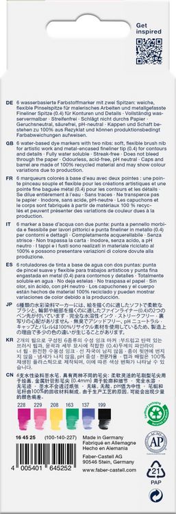 Produktbild: Faber-Castell Tuschestift Dual Marker Goldfaber Aqua, Graffiti, 6er Set