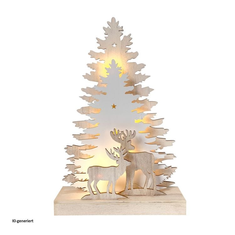 Produktbild: HTI-Living LED Weihnachsdeko Rehe vor Baumsilhouette LED Weihnachsdeko Rehe vor Baumsilhouette