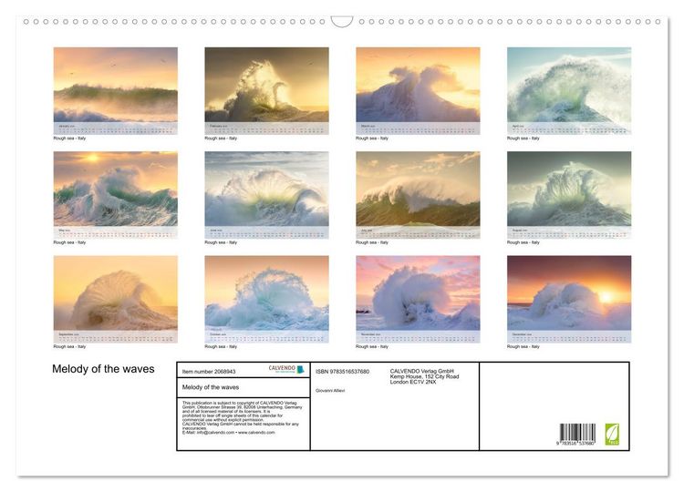 Produktbild: Melody of the waves (Wall Calendar 2026 DIN A2 landscape), CALVENDO 12 Month Wall Calendar