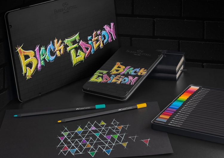 Produktbild: Faber-Castell Buntstifte Black Edition 12er Metalletui