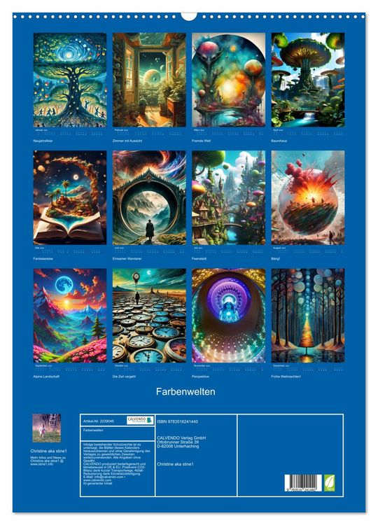 Produktbild: Farbenwelten (Wandkalender 2026 DIN A2 hoch), CALVENDO Monatskalender