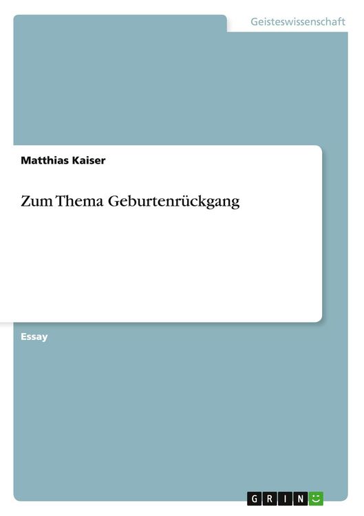 Produktbild: Zum Thema Geburtenr&uuml;ckgang