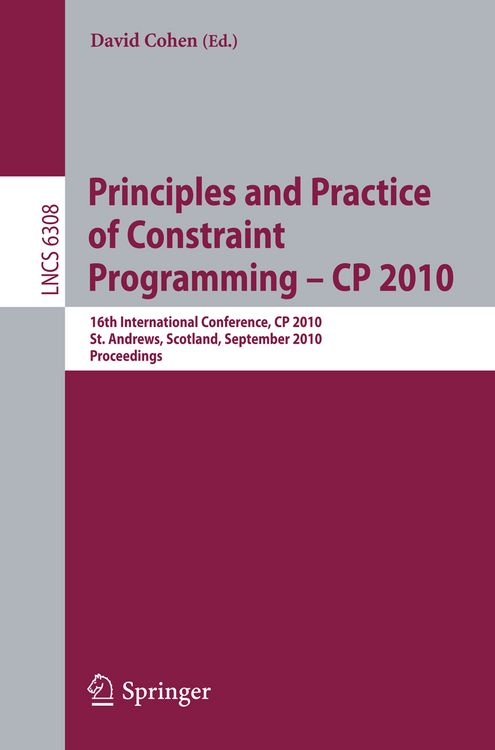 Produktbild: Principles and Practice of Constraint Programming - CP 2010