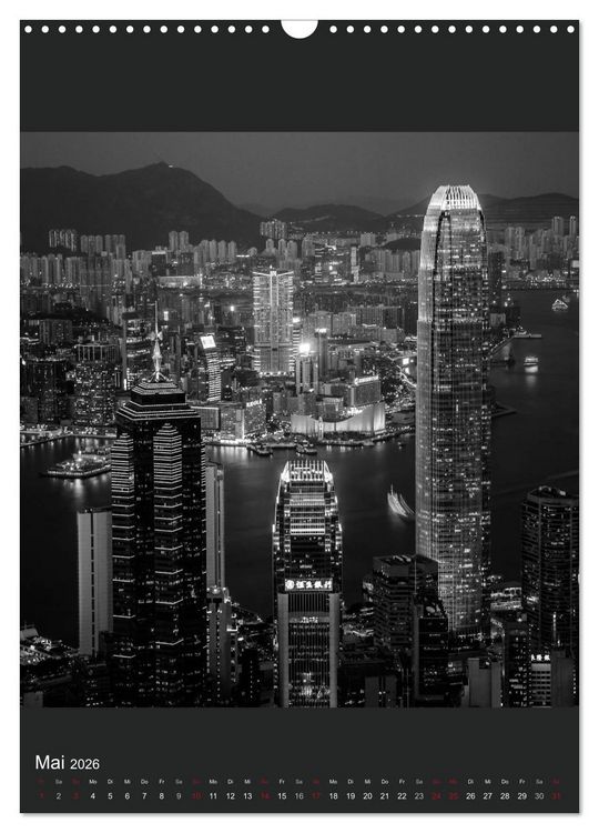 Produktbild: Hongkong schwarzwei&szlig; (Wandkalender 2026 DIN A3 hoch), CALVENDO Monatskalender
