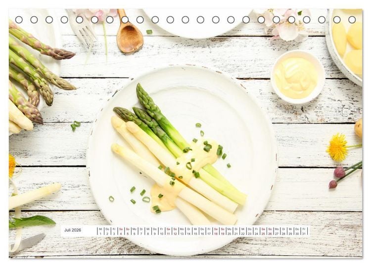 Produktbild: K&ouml;stlicher Spargel (Tischkalender 2026 DIN A5 quer), CALVENDO Monatskalender
