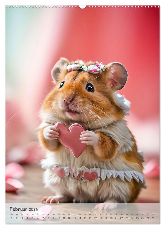 Produktbild: Hamster im Feiertagsfieber - Ein Jahr voller Flausch und Freude (hochwertiger Premium Wandkalender 2026 DIN A2 hoch), Kunstdruck in Hochglanz