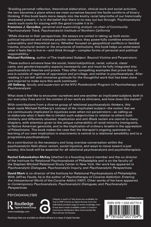 Produktbild: Inhabiting Implication in Racial Oppression and in Relational Psychoanalysis