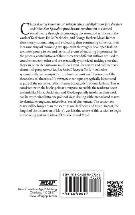 Produktbild: Classical Social Theory in Use