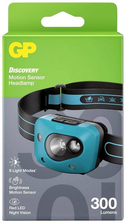 Produktbild: GP Discovery GPDISHLCH44BL058 LED Stirnlampe batteriebetrieben 300lm 36h GPDISHLCH44BL058