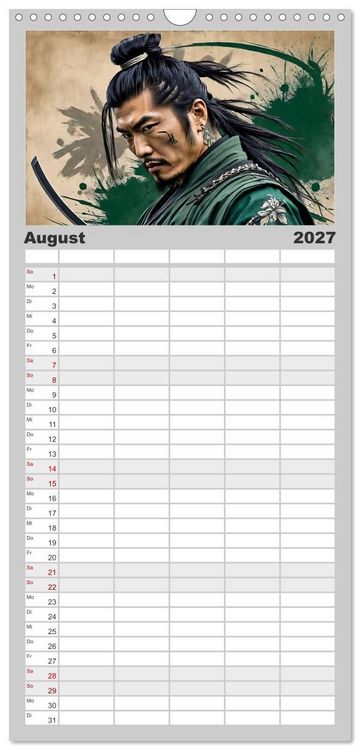 Produktbild: Familienplaner 2027 - Samurai - Asian Spirit mit 5 Spalten (Wandkalender, 21 x 45 cm) CALVENDO