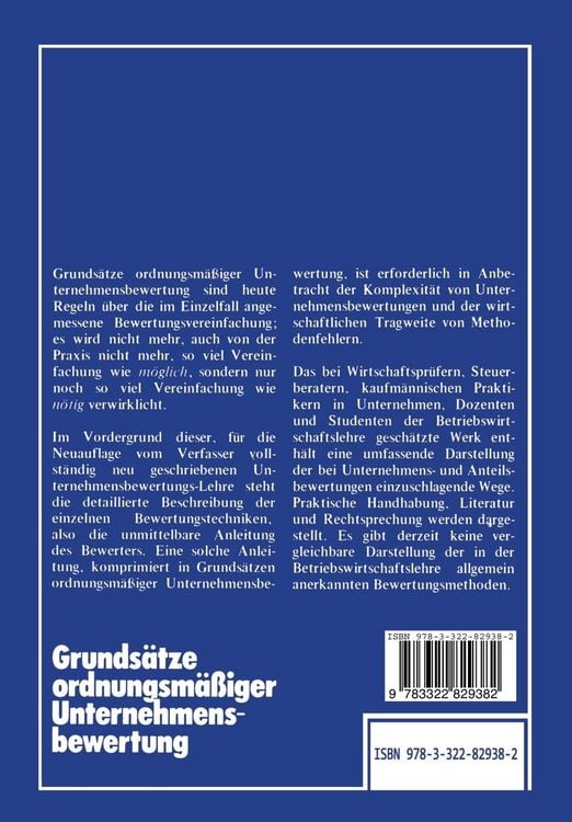 Produktbild: Grunds&auml;tze ordnungsm&auml;&szlig;iger Unternehmensbewertung