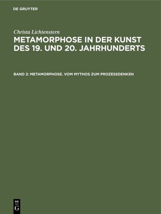Produktbild: Metamorphose. Vom Mythos zum Proze&szlig;denken