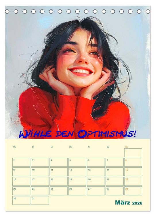 Produktbild: Liebe das Leben! Mit Affirmationen gl&uuml;cklich durch das Jahr! (Tischkalender 2026 DIN A5 hoch), CALVENDO Monatskalender