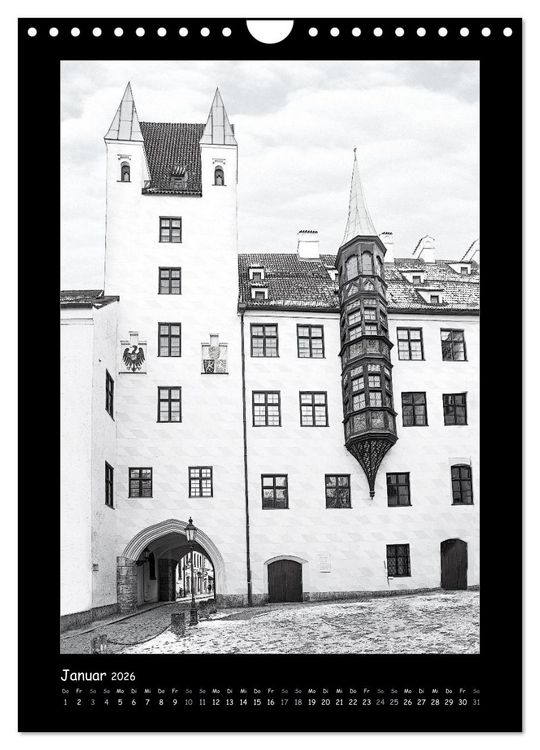 Produktbild: Liebenswertes M&uuml;nchen 2026 - Stilisierte Fotografien in schwarzwei&szlig; (Wandkalender 2026 DIN A4 hoch), CALVENDO Monatskalender
