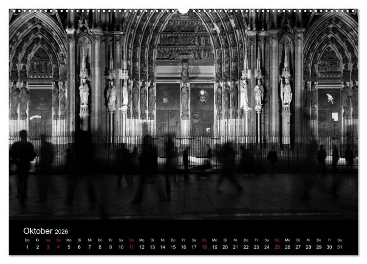 Produktbild: k&ouml;ln dunkelbunt II &ndash; Die Stadt leuchtet! (hochwertiger Premium Wandkalender 2026 DIN A2 quer), Kunstdruck in Hochglanz