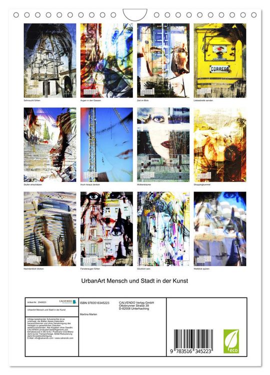 Produktbild: UrbanArt Mensch und Stadt in der Kunst (Wandkalender 2026 DIN A4 hoch), CALVENDO Monatskalender