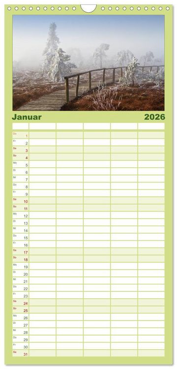 Produktbild: Familienplaner 2026 - Wege durchs neue Jahr mit 5 Spalten (Wandkalender, 21 x 45 cm) CALVENDO