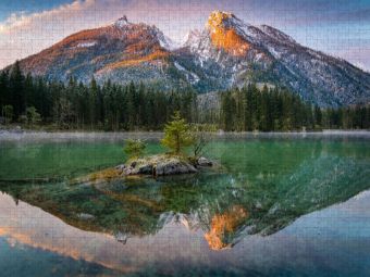 Produktbild: CALVENDO Puzzle Hintersee am Morgen | 1000 Teile Lege-Gr&ouml;&szlig;e 64x48cm Foto-Puzzle f&uuml;r gl&uuml;ckliche Stunden