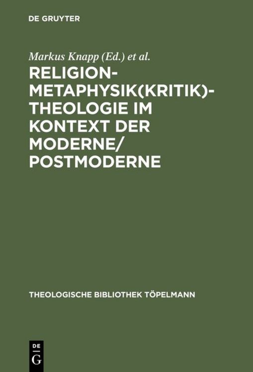 Produktbild: Religion-Metaphysik(kritik)-Theologie im Kontext der Moderne/Postmoderne