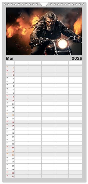 Produktbild: Familienplaner 2026 - Ride to Valhalla mit 5 Spalten (Wandkalender, 21 x 45 cm) CALVENDO