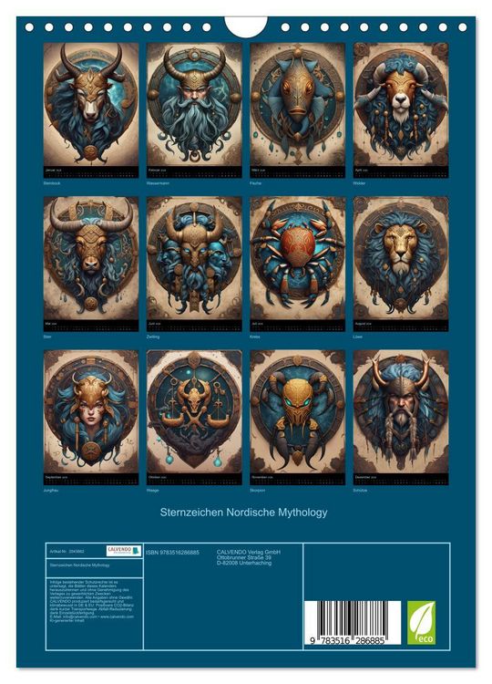 Produktbild: Sternzeichen Nordische Mythology (Wandkalender 2026 DIN A4 hoch), CALVENDO Monatskalender
