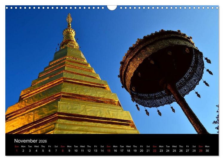 Produktbild: Monuments of Thailand 2026 (Wall Calendar 2026 DIN A3 landscape), CALVENDO 12 Month Wall Calendar