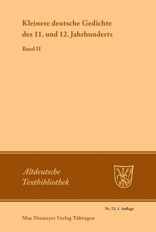 Produktbild: Kleinere deutsche Gedichte des 11. und 12. Jahrhunderts