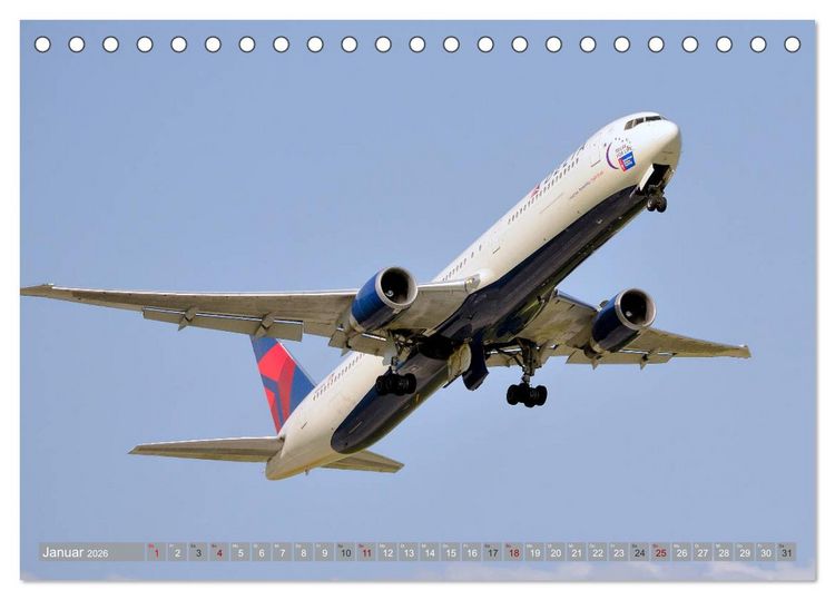 Produktbild: Flugzeuge - Eindrucksvolle Riesen am Himmel (Tischkalender 2026 DIN A5 quer), CALVENDO Monatskalender