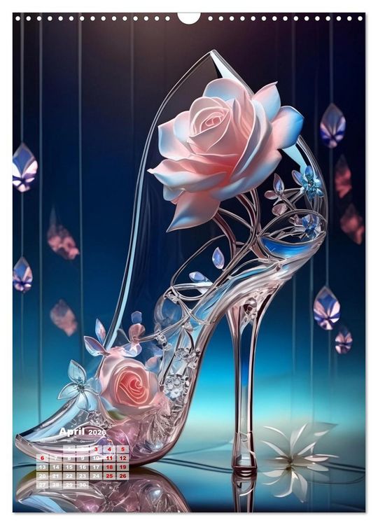 Produktbild: Gl&auml;serne Schuhe - M&auml;rchenhafte Pumps voller funkelnder Tr&auml;ume (Wandkalender 2026 DIN A3 hoch), CALVENDO Monatskalender