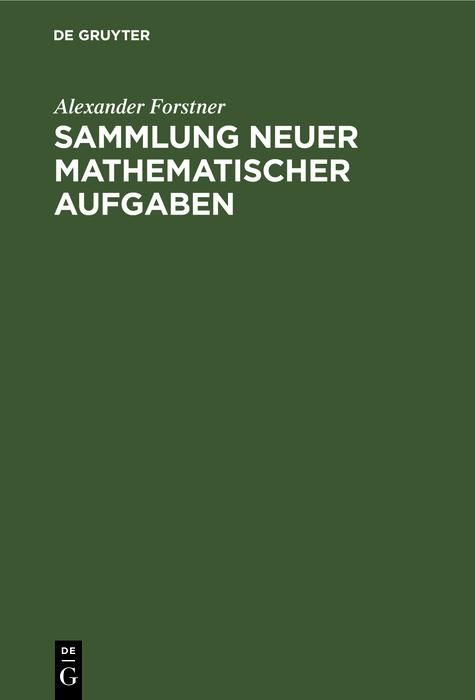 Produktbild: Sammlung neuer mathematischer Aufgaben