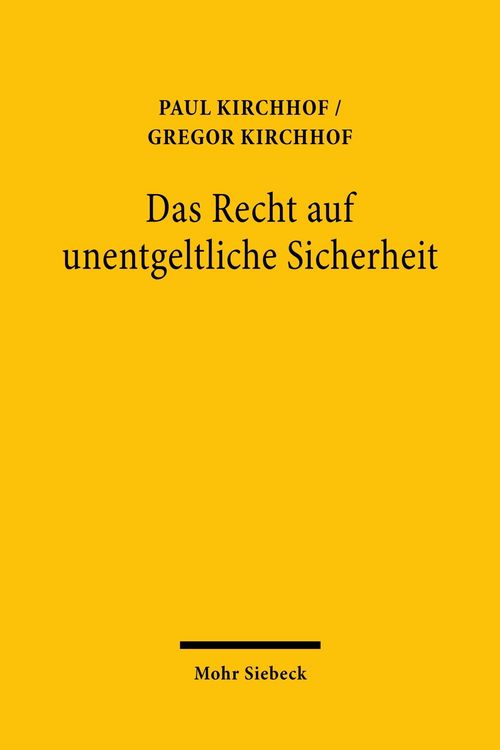 Produktbild: Das Recht auf unentgeltliche Sicherheit
