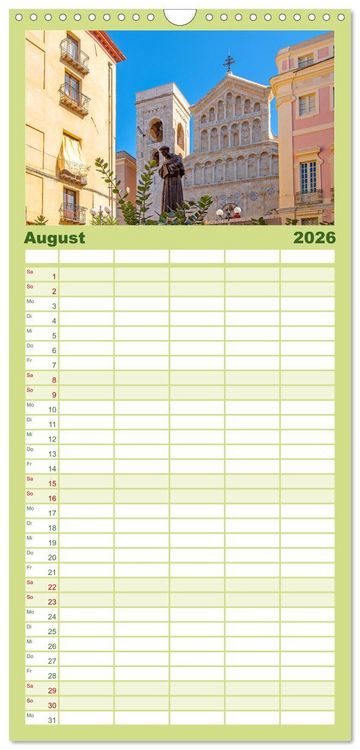 Produktbild: Familienplaner 2026 - Cagliari - Stadt mit besonderem Zauber mit 5 Spalten (Wandkalender, 21 x 45 cm) CALVENDO