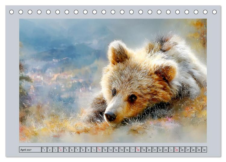 Produktbild: Braunb&auml;ren. Teddy-Familie im Einklang mit der Natur (Tischkalender 2027 DIN A5 quer), CALVENDO Monatskalender