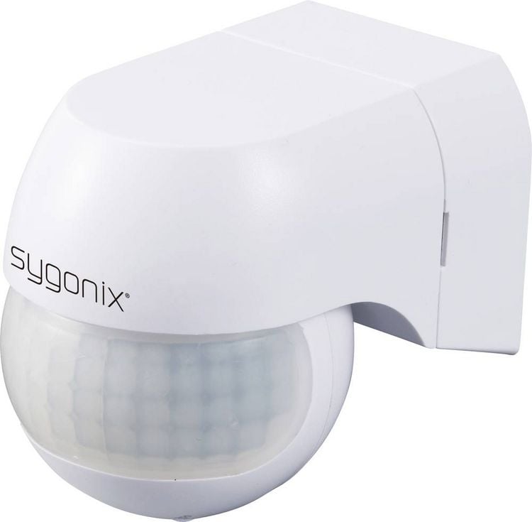 Produktbild: Sygonix SY-6118230 wandh&auml;ngend, Aufputz PIR-Bewegungsmelder 180&deg; Relais Wei&szlig; IP44