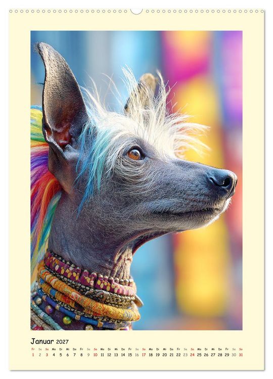 Produktbild: Charme und Grazie. Die Anmut der Chinesischen Schopfhunde (hochwertiger Premium Wandkalender 2027 DIN A2 hoch), Kunstdruck in Hochglanz
