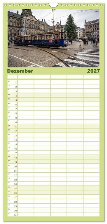 Produktbild: Familienplaner 2027 - Stra&szlig;enbahnklassiker auf Schienen mit 5 Spalten (Wandkalender, 21 x 45 cm) CALVENDO