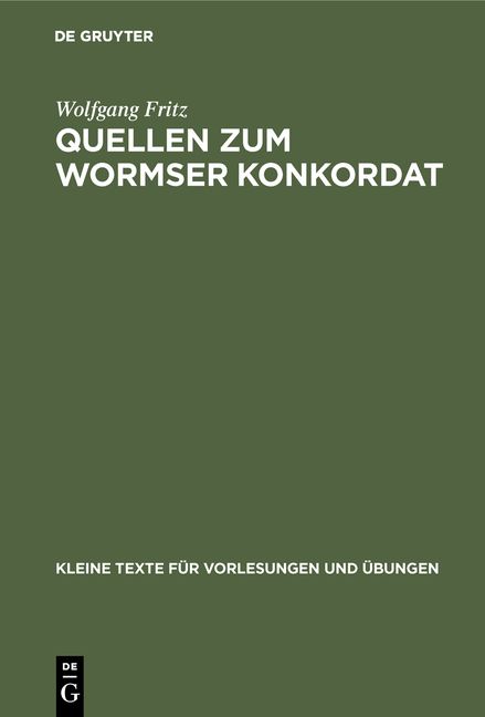 Produktbild: Quellen zum Wormser Konkordat