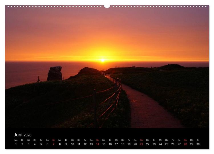 Produktbild: Abend in Helgoland (hochwertiger Premium Wandkalender 2026 DIN A2 quer), Kunstdruck in Hochglanz