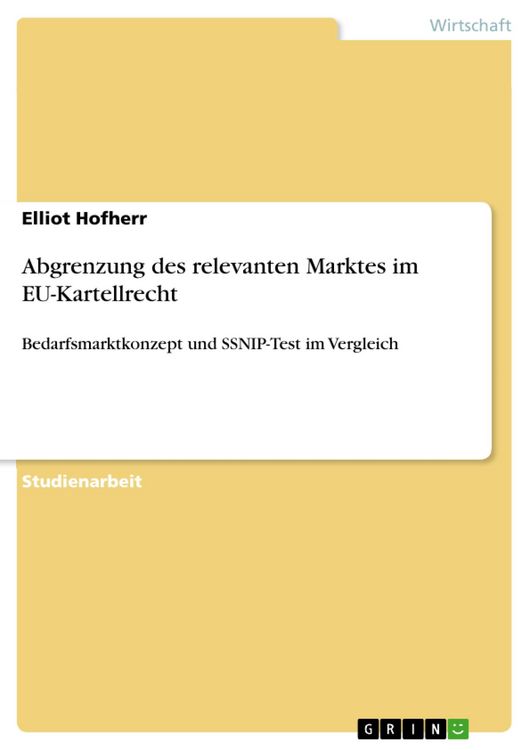 Produktbild: Abgrenzung des relevanten Marktes im EU-Kartellrecht