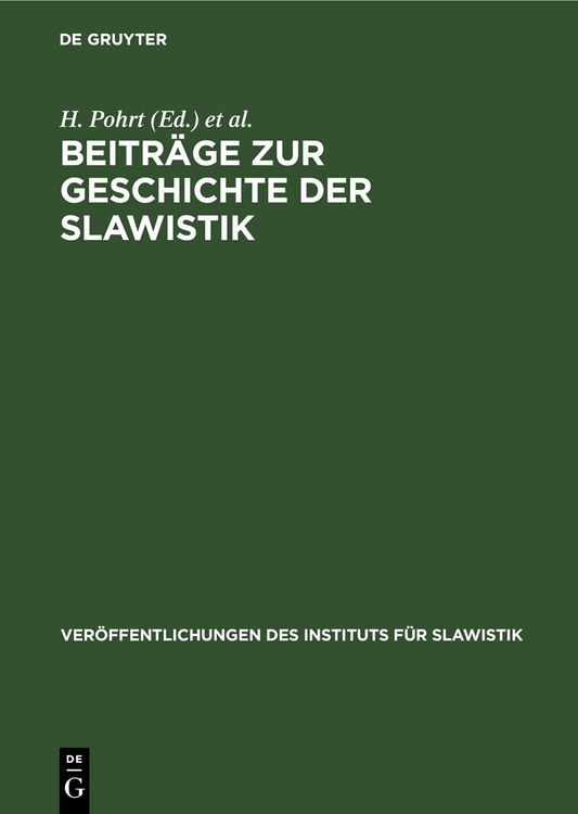 Produktbild: Beitr&auml;ge zur Geschichte der Slawistik