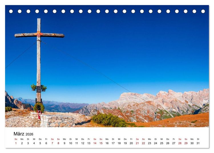 Produktbild: Dolomiten, Drei Zinnen Naturpark: Alpenlandschaften (Tischkalender 2026 DIN A5 quer), CALVENDO Monatskalender
