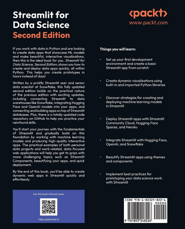 Produktbild: Streamlit for Data Science - Second Edition