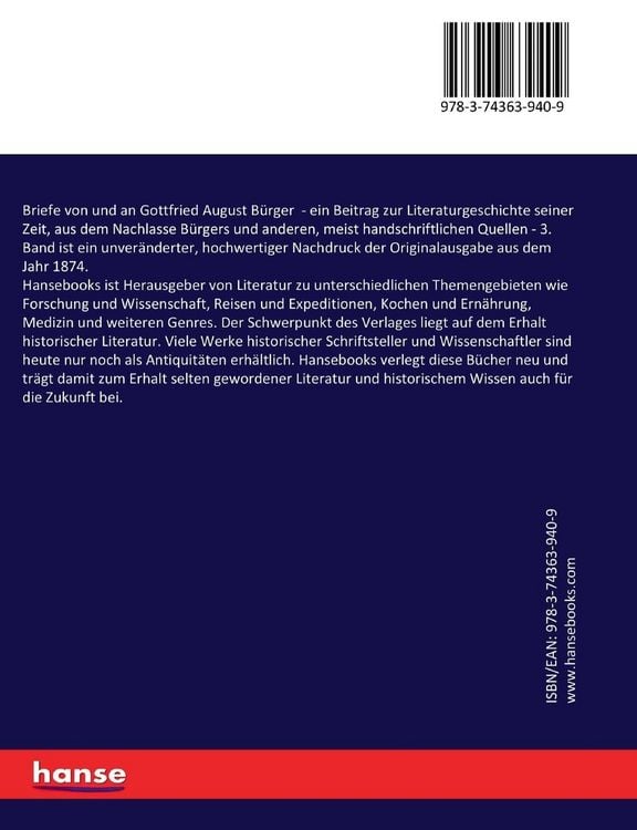 Produktbild: Briefe von und an Gottfried August B&uuml;rger