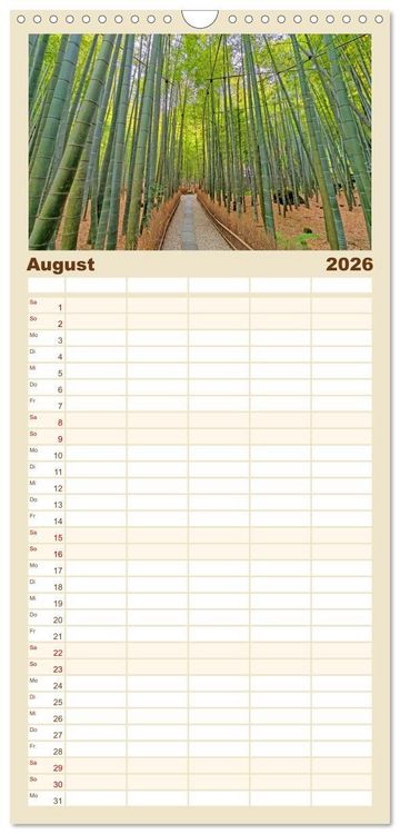 Produktbild: Familienplaner 2026 - Japan entdecken Tokio, Osaka & mehr mit 5 Spalten (Wandkalender, 21 x 45 cm) CALVENDO