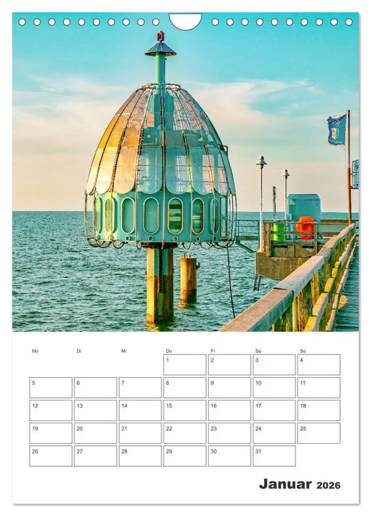 Produktbild: Usedom - Terminplaner (Wandkalender 2026 DIN A4 hoch), CALVENDO Monatskalender