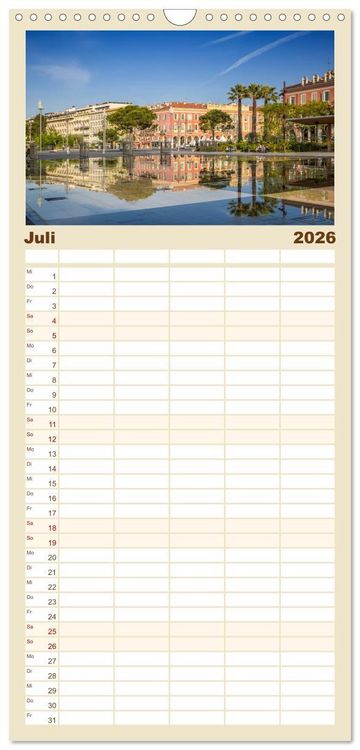 Produktbild: Familienplaner 2026 - C&Ocirc;TE D&rsquo;AZUR Bezaubernde Orte mit 5 Spalten (Wandkalender, 21 x 45 cm) CALVENDO